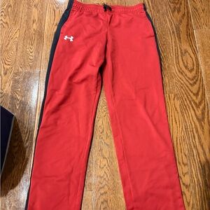 Under Armour Red Joggers with Black Side Stripes - Kids
